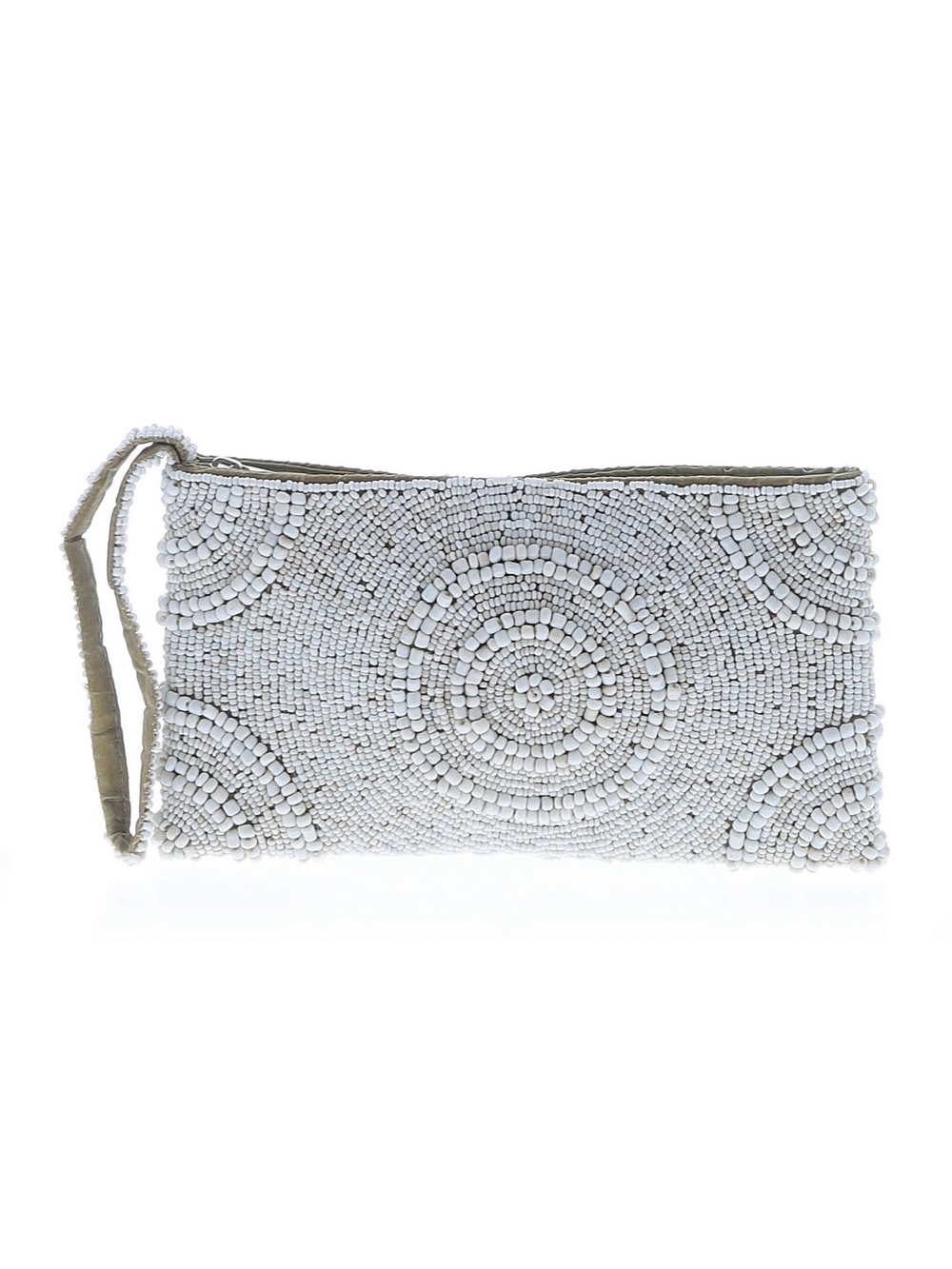 Tommy Bahama White Beaded Wristlet Clutch